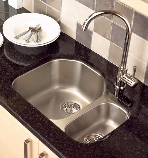 Echo D1 1.5 bowl right handed stainless steel kitchen sink. additional image