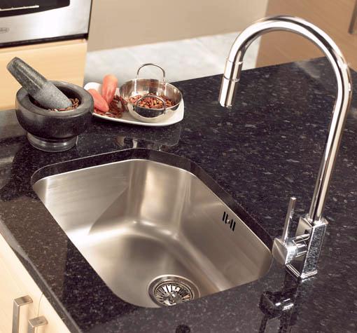 Echo S2 large bowl brushed steel undermount kitchen sink. additional image