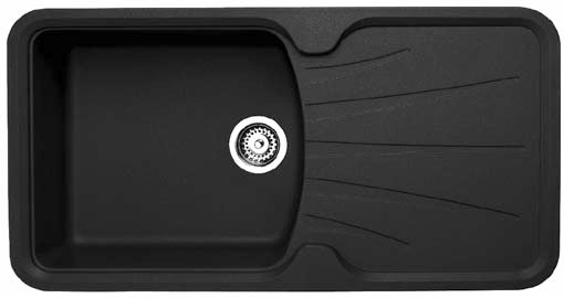 Korona 1.0 bowl rok metallic black composite kitchen sink. additional image