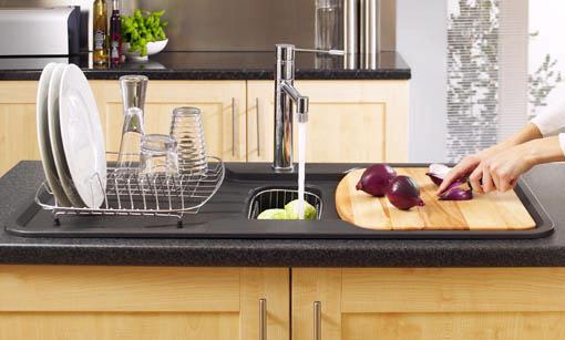 Korona 1.5 bowl rok metallic black composite kitchen sink. additional image