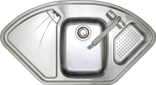 Lausanne Deluxe stainless steel corner kitchen sink. additional image