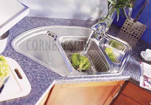 Lausanne Deluxe stainless steel corner kitchen sink. additional image