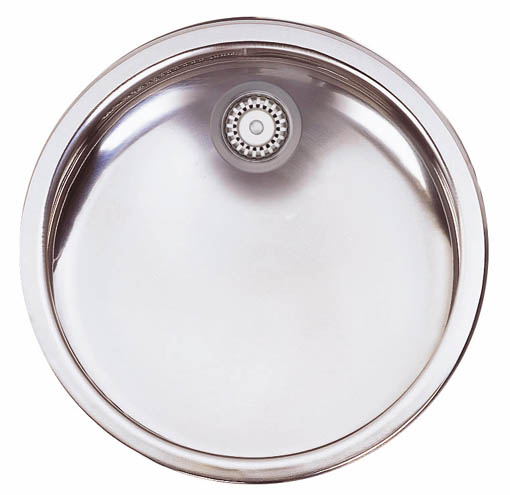 Onyx inset round kitchen drainer in polished steel finish. additional image