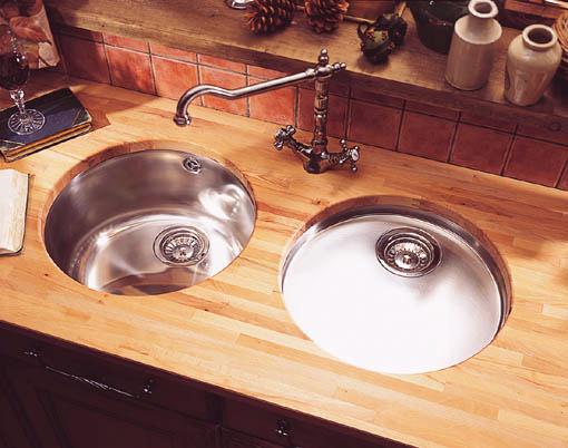 Onyx inset round kitchen drainer in polished steel finish. additional image