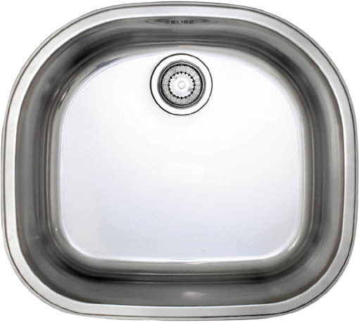 Opal D1 arched bowl polished steel undermount kitchen sink. additional image