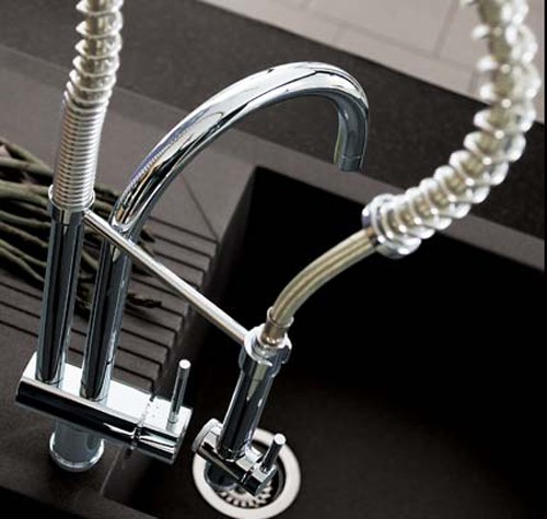 Alto Professional Kitchen Tap With Rinser (Chrome). additional image