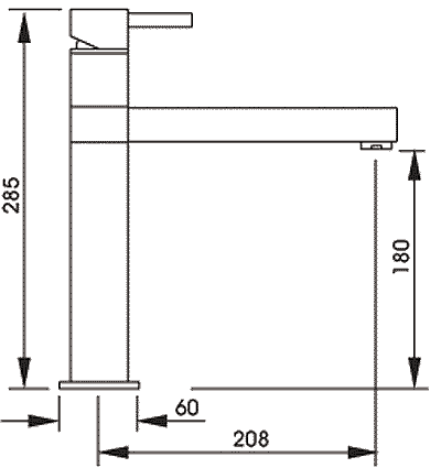 Gino Single Lever Kitchen Tap (Stainless Steel). additional image