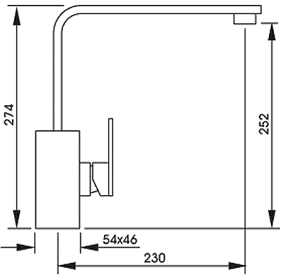 Media Slimline Single Lever Kitchen Tap (Chrome). additional image