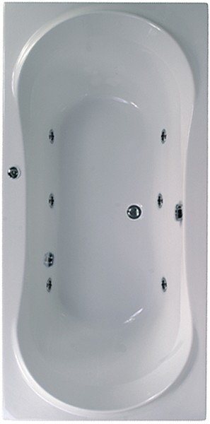 Double Ended Whirlpool Bath. 6 Jets. 1800x800mm. additional image