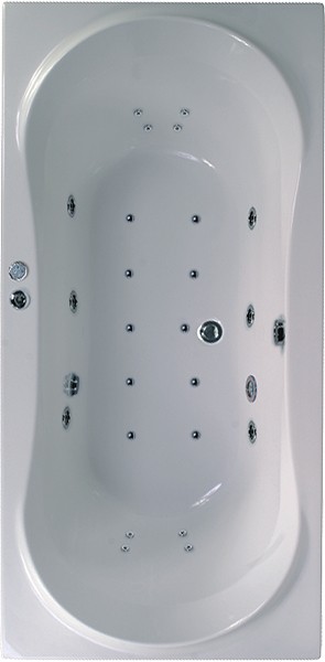 Eclipse Double Ended Whirlpool Bath. 24 Jets. 1800x800mm. additional image