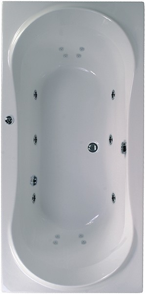 Double Ended Whirlpool Bath. 14 Jets. 1800x900mm. additional image