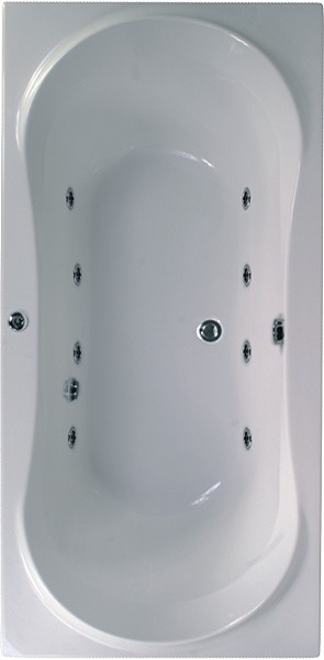 Double Ended Whirlpool Bath. 8 Jets. 1800x900mm. additional image
