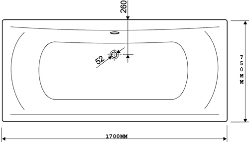 Aquamaxx Double Ended Bath.  1700x750mm. additional image