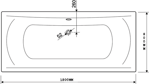 Aquamaxx Double Ended Bath.  1800x800mm. additional image