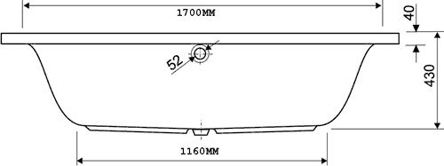 Double Ended Whirlpool Bath. 14 Jets. 1700x750mm. additional image