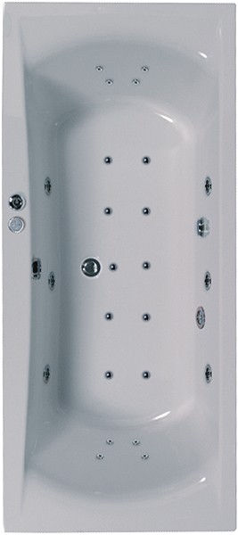 Eclipse Double Ended Whirlpool Bath. 24 Jets. 1700x750mm. additional image