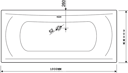 Double Ended Whirlpool Bath. 14 Jets. 1900x900mm. additional image