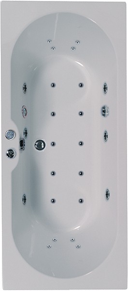 Eclipse Double Ended Whirlpool Bath. 24 Jets. 1700x700mm. additional image