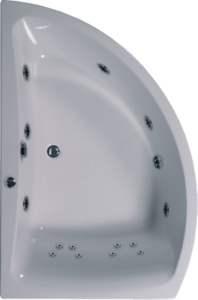 Corner Whirlpool Bath. 14 Jets. Left Handed. 1500x1000mm. additional image