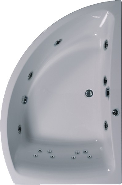 Aquamaxx Corner Whirlpool Bath. 14 Jets. Right Handed. additional image