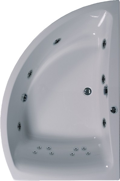 Corner Whirlpool Bath. 14 Jets. Right Handed. 1500x1000mm. additional image
