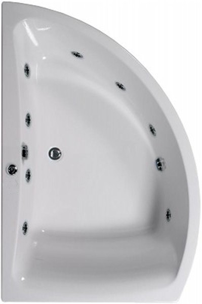 Aquamaxx Corner Whirlpool Bath, 8 Jets. Left Handed. additional image