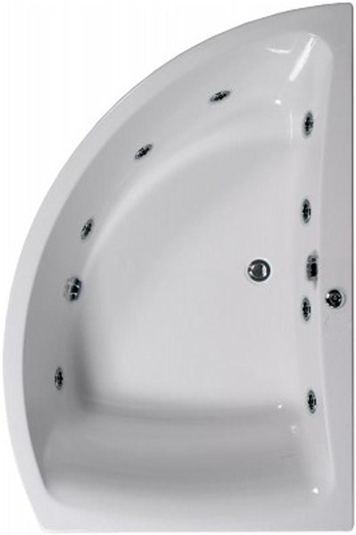 Aquamaxx Corner Whirlpool Bath, 8 Jets. Right Handed. additional image