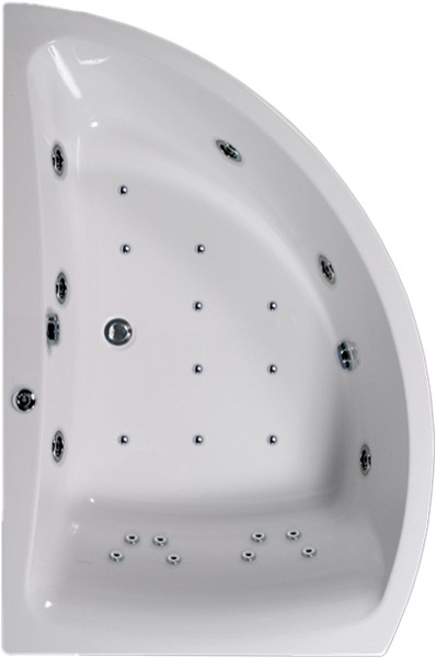 Eclipse Aquamaxx Corner Whirlpool Bath. 24 Jets. Left Handed. additional image