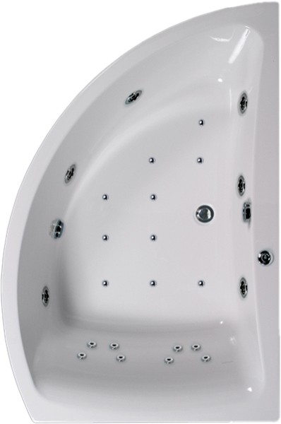 Eclipse Aquamaxx Corner Whirlpool Bath. 24 Jets. Right Handed. additional image