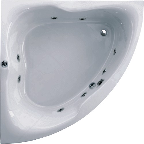 Corner Whirlpool Bath. 8 Jets. 1400x1400mm. additional image