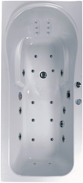 Large Eclipse Whirlpool Bath. 24 Jets. 2000x900mm. additional image