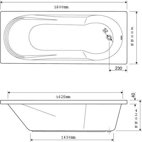 Whirlpool Bath. 11 Jets. 1800x800mm. additional image