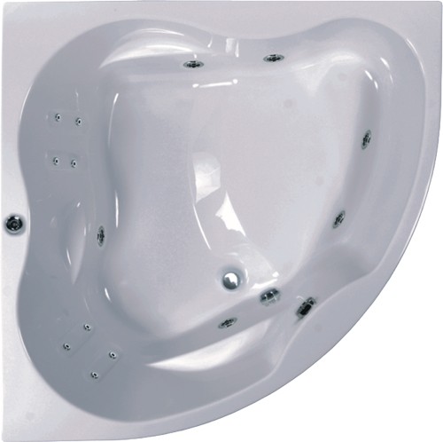 Large Corner Whirlpool Bath. 14 Jets. 1500x1500mm. additional image