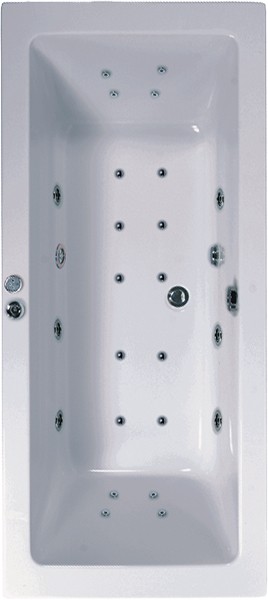 Eclipse Double Ended Whirlpool Bath. 24 Jets. 1600x700mm. additional image