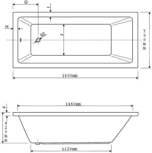 Whirlpool Bath, 11 Jets. 1600x700mm. additional image