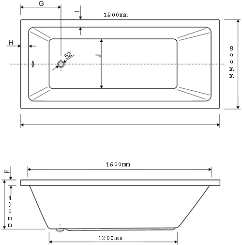 Whirlpool Bath, 11 Jets. 1800x800mm. additional image