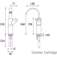 Tall Single Lever Basin Mixer Tap. additional image