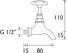 Bib Taps (pair), Chrome Plated. additional image