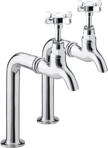 Bib Taps With Up Stands (Pair, Chrome Plated). additional image