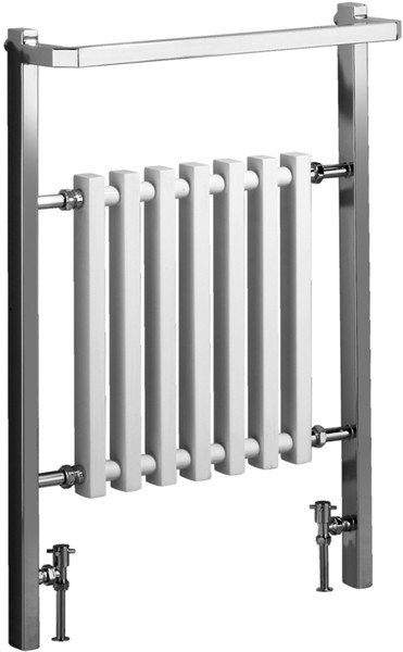 Qubo Bathroom Radiator (Chrome & White). 655x950mm. additional image