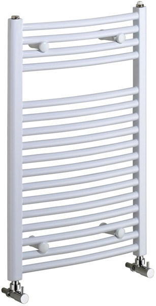 Rosanna Curved Bathroom Radiator (White). 500x1450mm. additional image