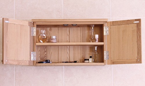 Mirror Bathroom Cabinet (Oak). Size 630x380mm. additional image
