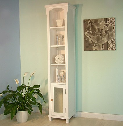 Tall Bathroom Storage Cabinet (White). Size 1800x390mm. additional image