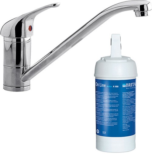 Kitchen Tap With Brita On Line Active Filter Kit (Chrome). additional image