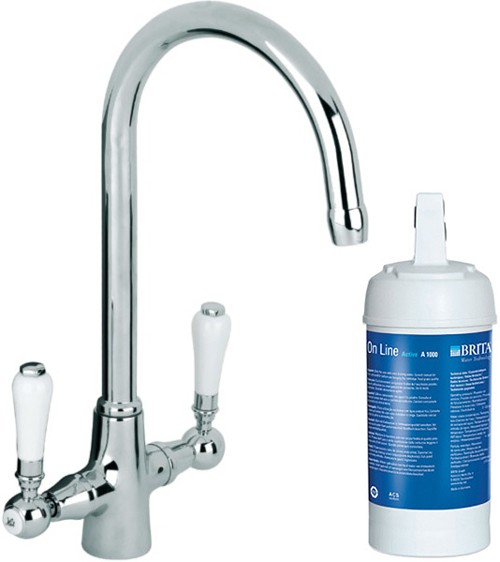 Kitchen Tap With Brita On Line Active Filter Kit (Chrome). additional image
