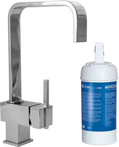 Kitchen Tap With Swivel Spout & Brita On Line Filter Kit (Chrome). additional image