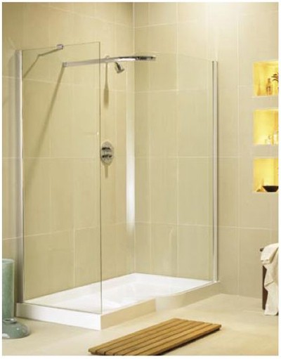 Allure left handed 1600x900 walk-in shower enclosure and shower tray. additional image