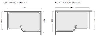 Allure left handed 1600x900 walk-in shower enclosure and shower tray. additional image