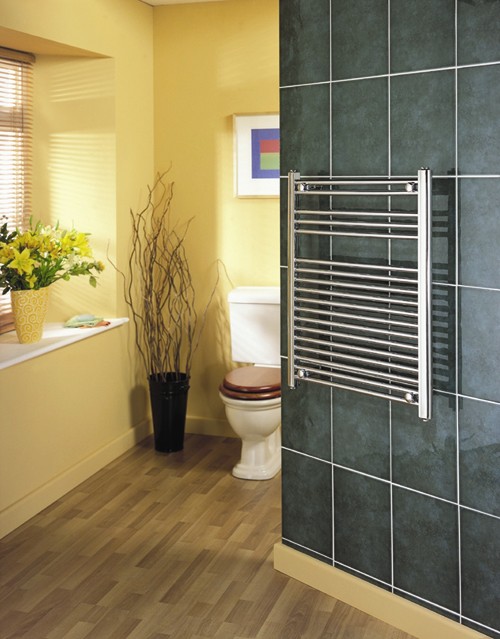 Chrome Multi-Rail Towel Radiator.  500x750mm.  825 BTU. additional image