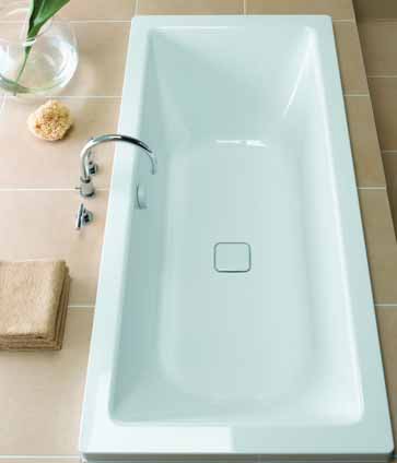 Cono Duo Designer Steel Bath. No Tap Hole. 1700x750mm. additional image